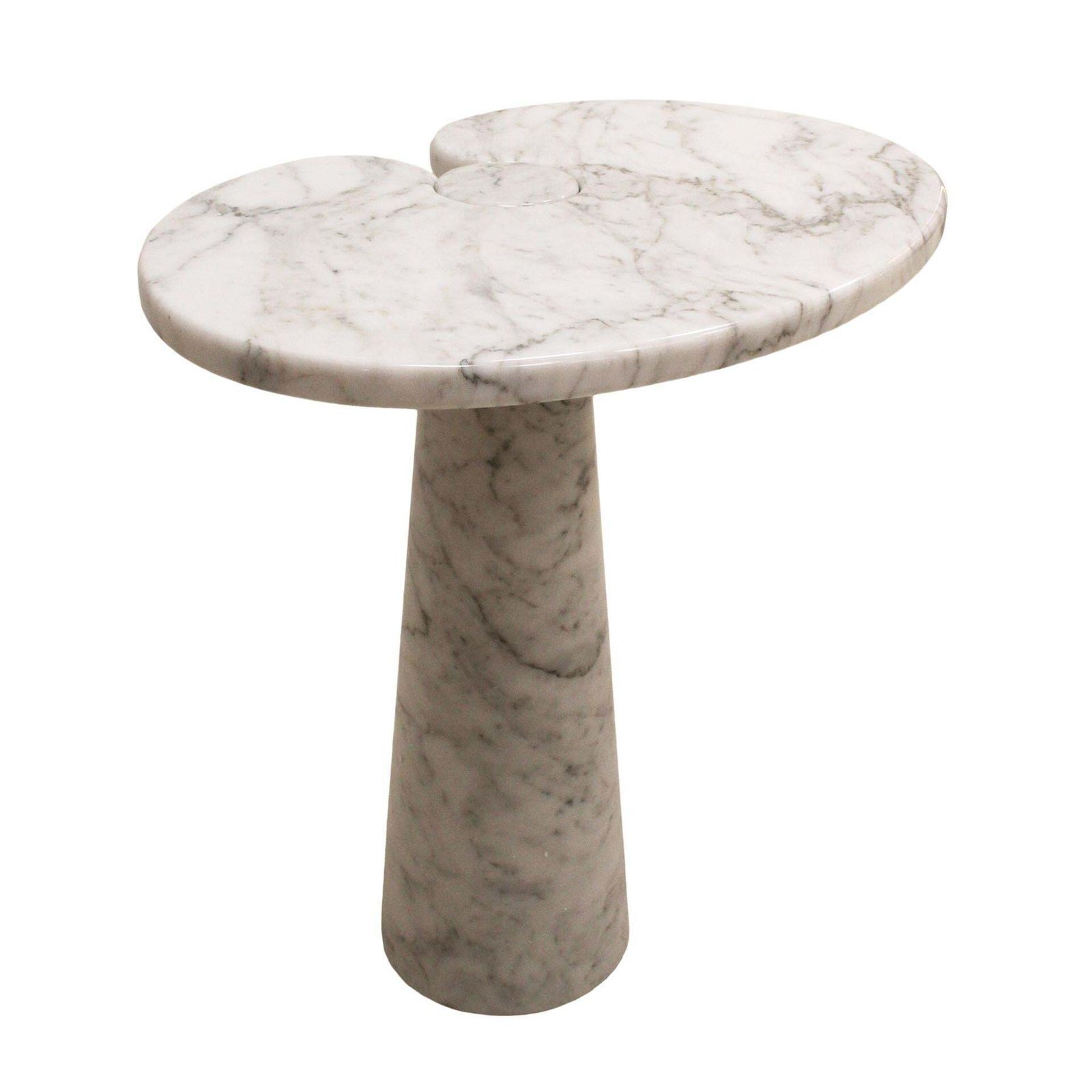 Original Angelo Mangiarotti Italian "Eros" Carrara Marble Side Tables photo 6732.0