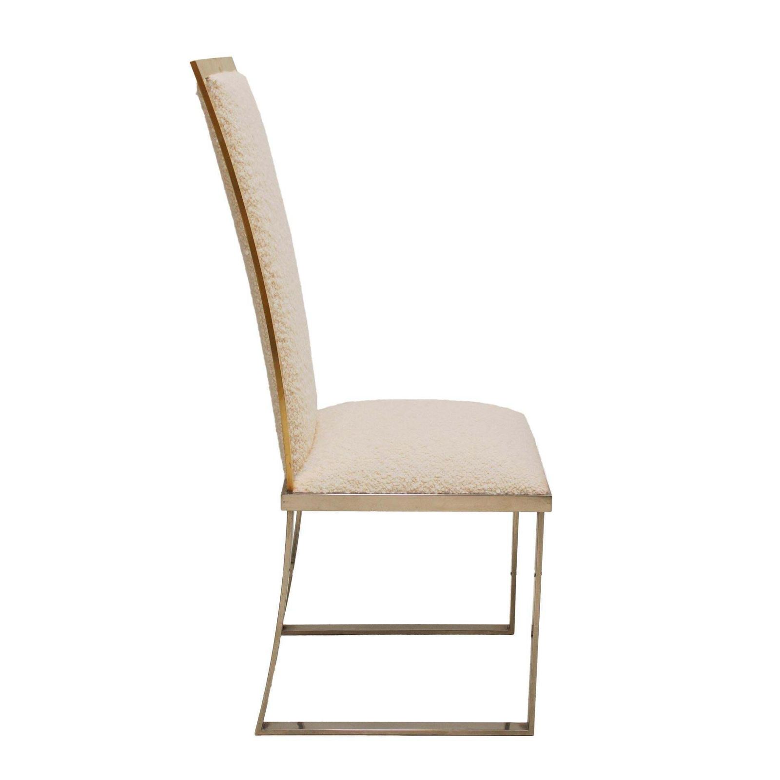 Set Of Eight Chairs In Bouclé Wool By Michel Mangematin France 1970. photo for sale