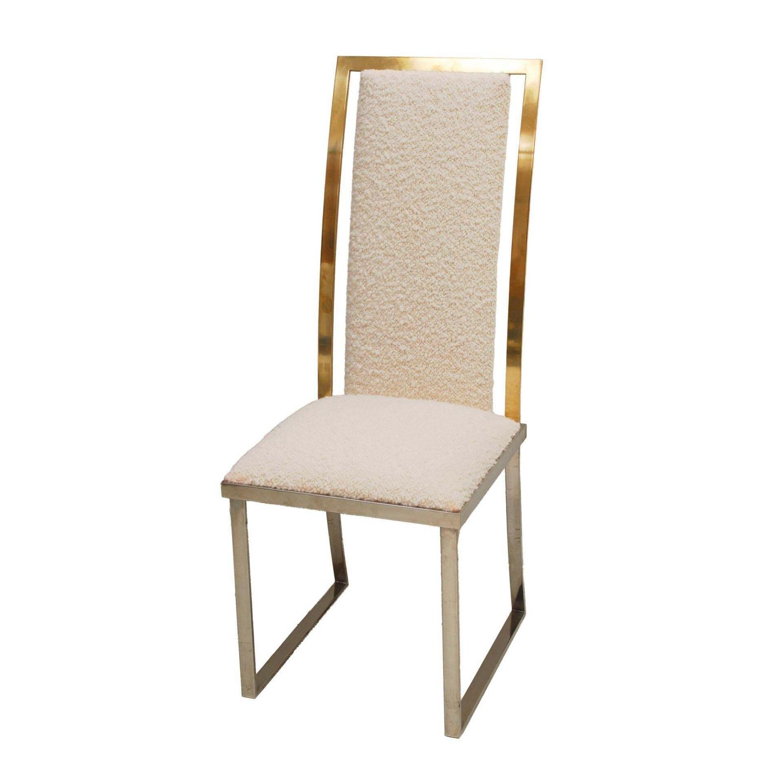 Set Of Eight Chairs In Bouclé Wool By Michel Mangematin France 1970. photo Furniture