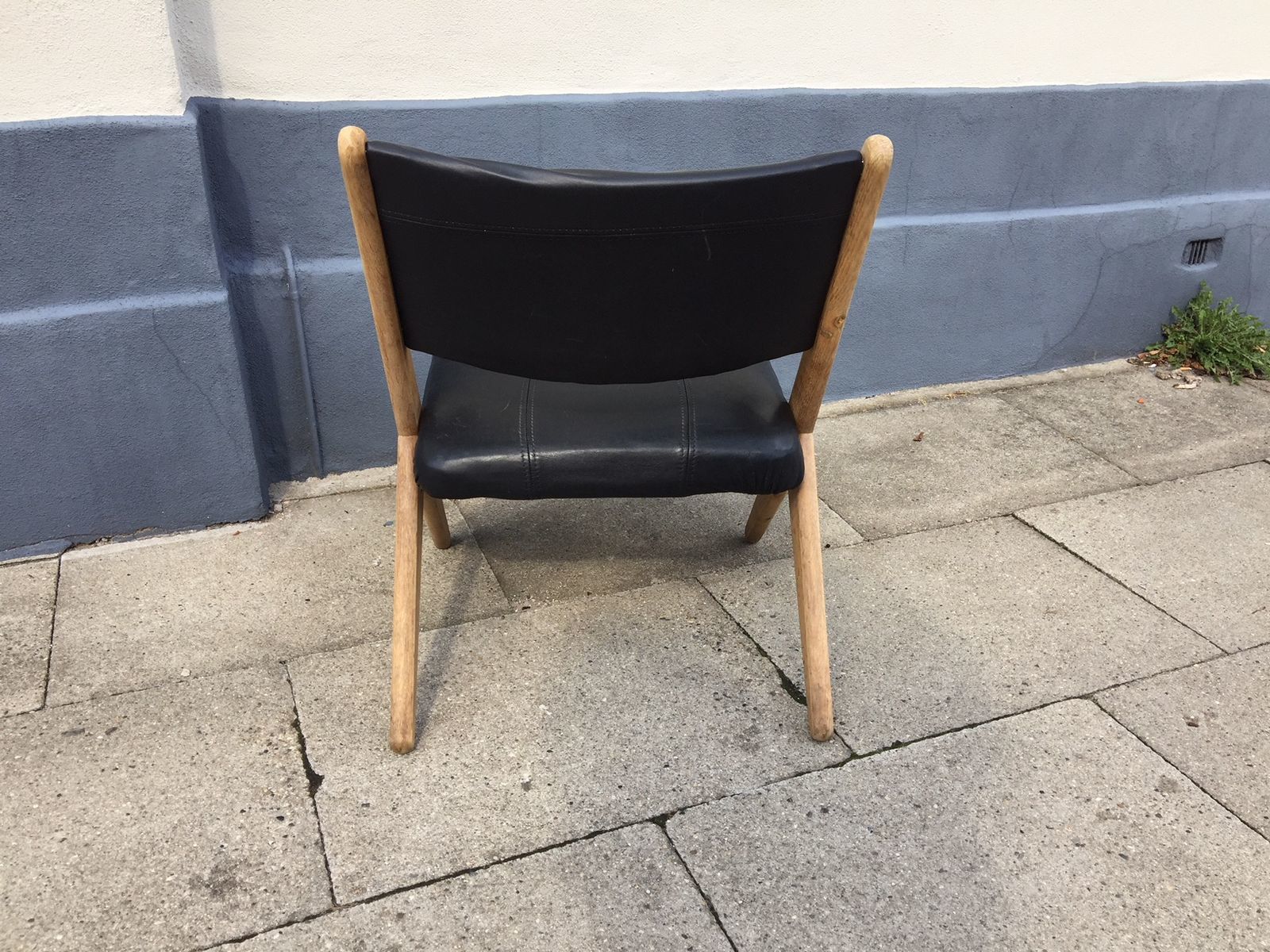 Danish Oak & Leather Lounge Chair By Arne Hovmand Olsen, 1960s photo vinterior