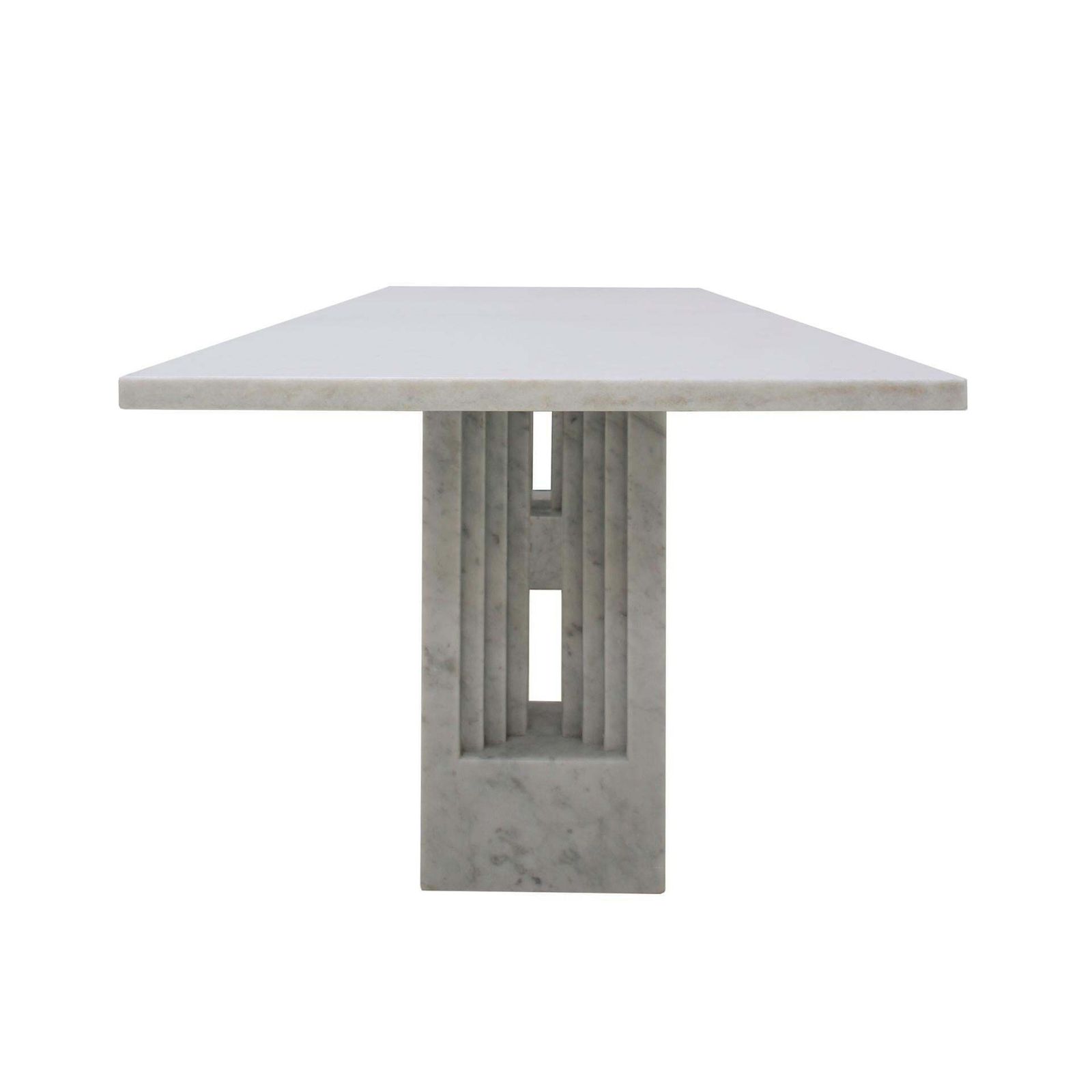 Mid Century Mod Delfi White Marble Dining Table By Carlo Scarpa & Marcel Breuer photo furniture