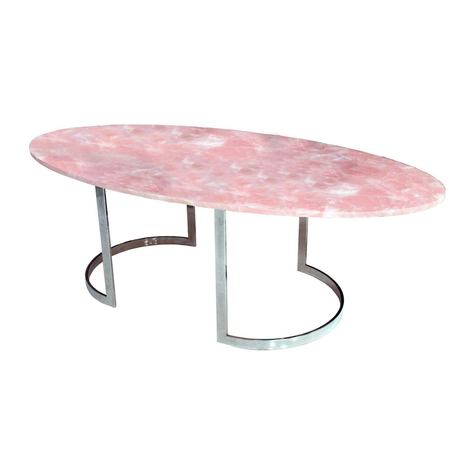 Contemporary Dining Table Made Of Rose Quartz Designed By L.A. Studio photo for sale