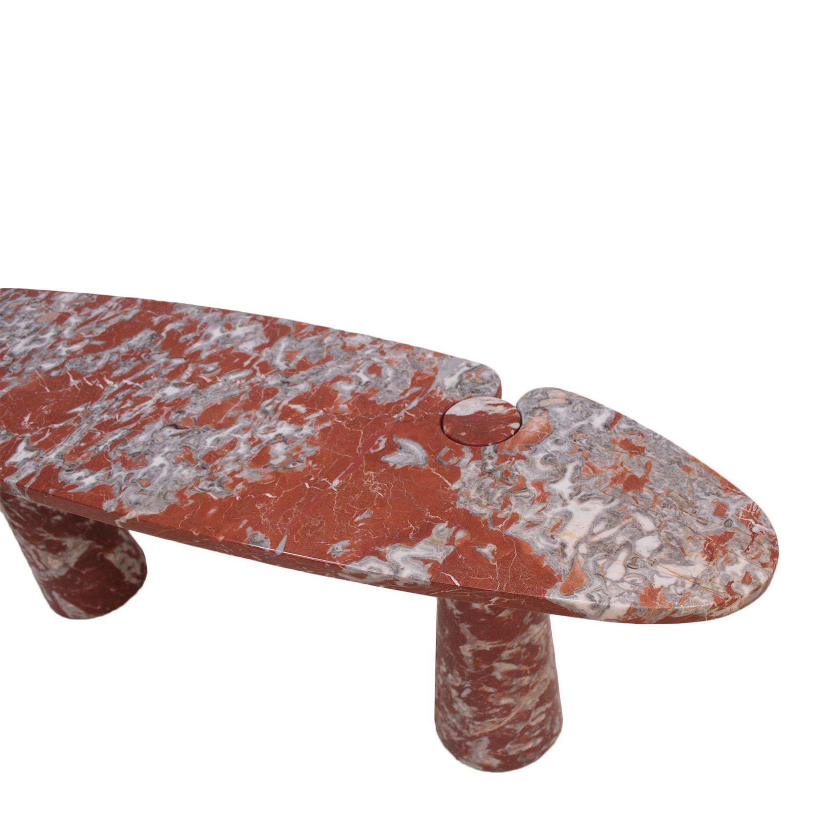 Midcentury Angelo Mangiarotti Italian Console Red Marble For Skipper photo Furniture