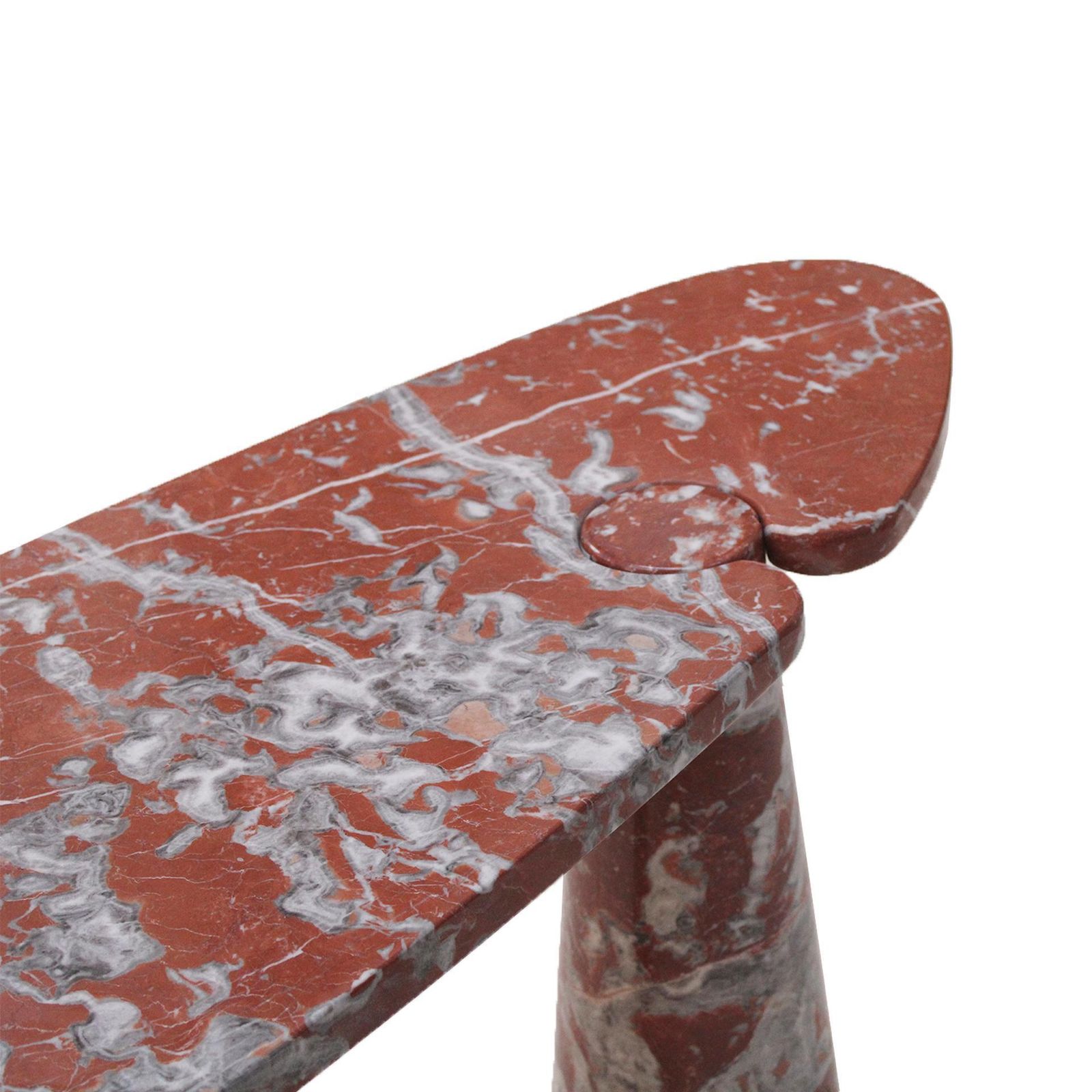 Midcentury Angelo Mangiarotti Italian Console Red Marble For Skipper photo vinterior