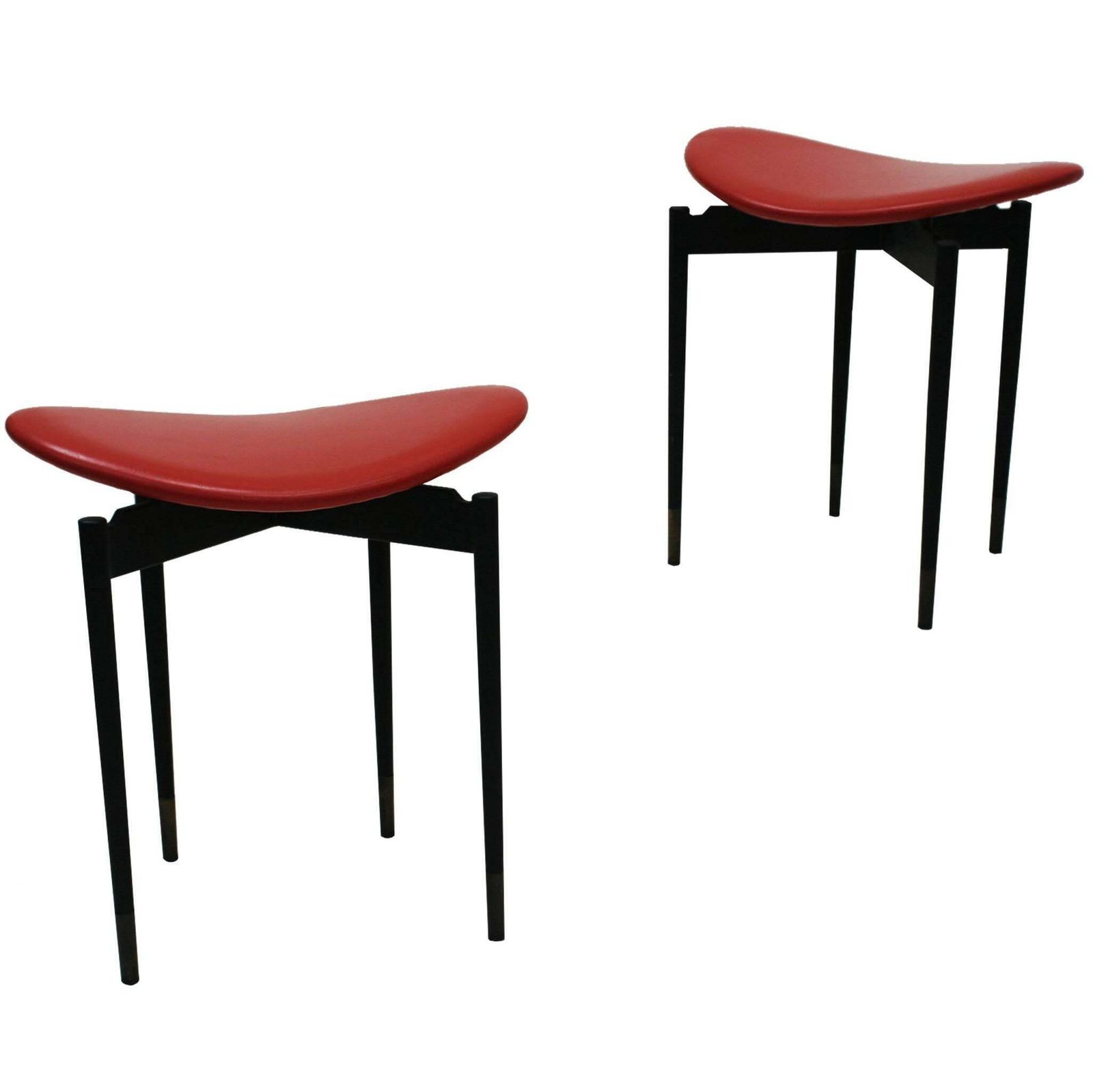 Midcentury Set Of Two "Lutrario" Stools Designed By Carlo Mollino, Italy, 1959 photo Furniture