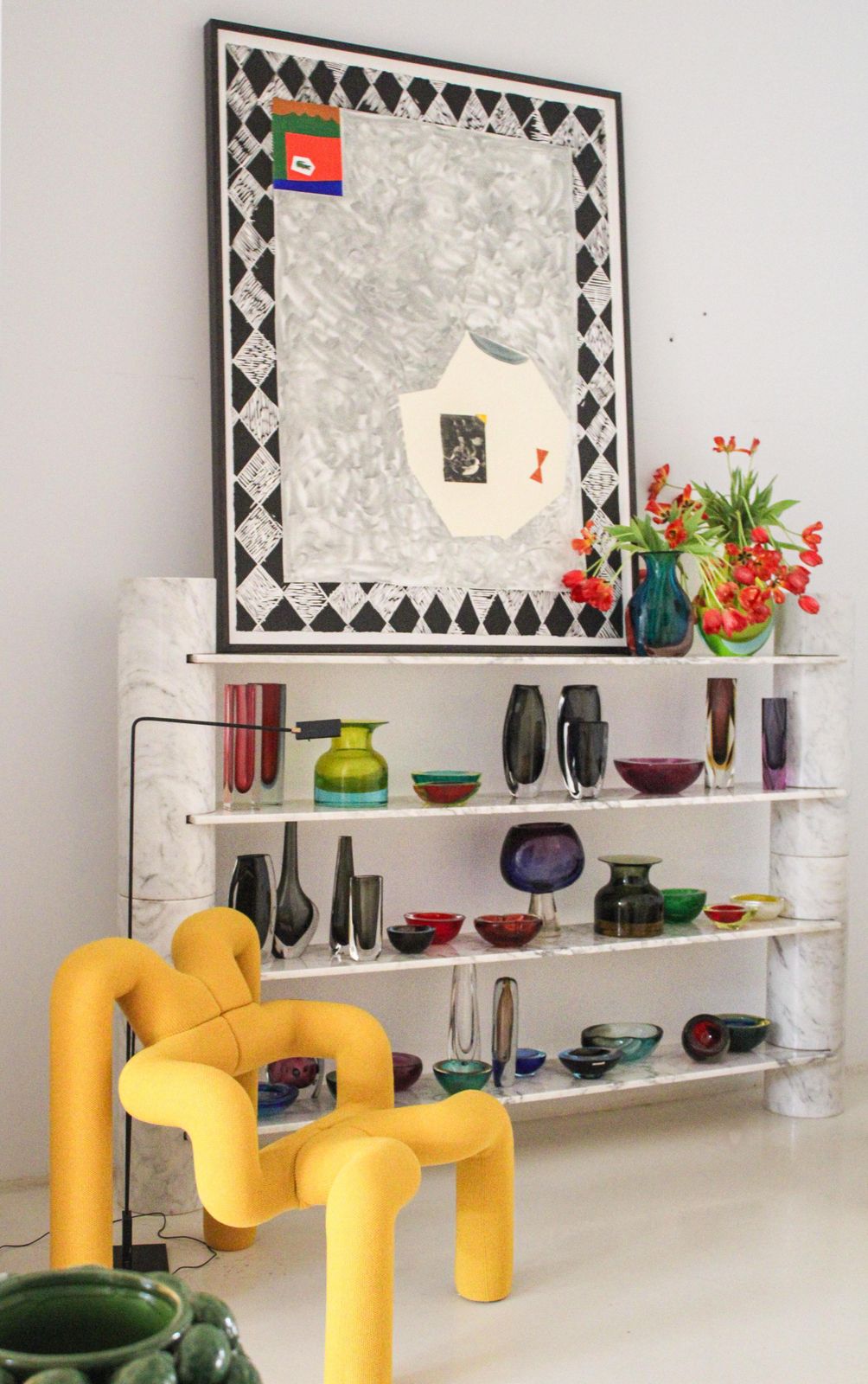 Mid Century Modern Brow And Yellow Murano Glass Vase 1960, Ready To Ship photo 635.0