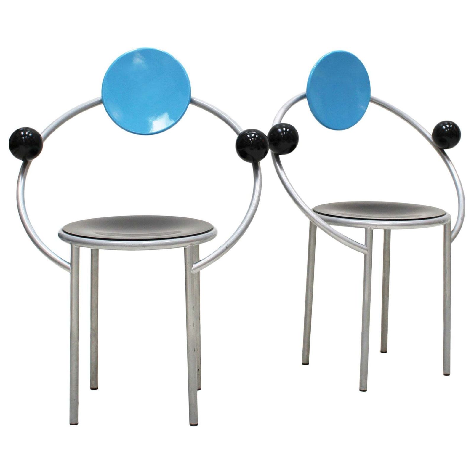 Two Chairs Mod. "First" By Michele De Lucchi For Memphis Milano, Ready To Ship