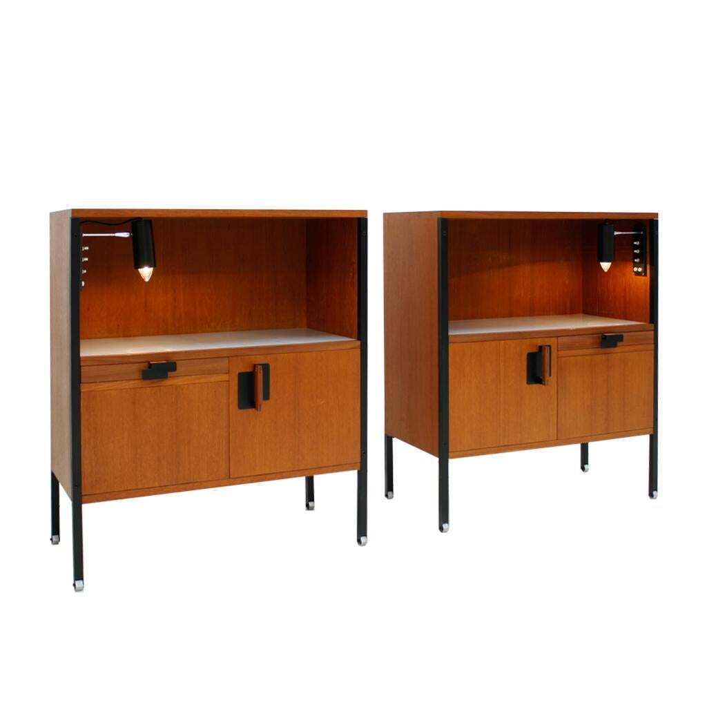 Mid Century Modern Ico Parisi Edited By Mim Pair Of Italian Bedside Tables photo furniture