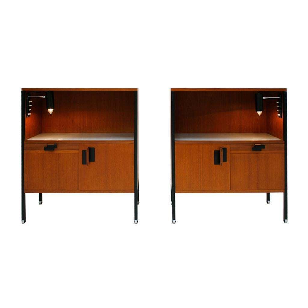 Mid Century Modern Ico Parisi Edited By Mim Pair Of Italian Bedside Tables photo for sale