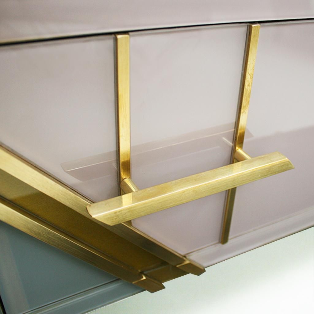 photo furniture Mid Century Modern Style Murano Glass And Brass Italian Commode