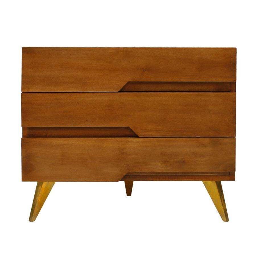 In The Style Of Mid Century Modern Solid Wood Pair Of Italian Dressers photo furniture