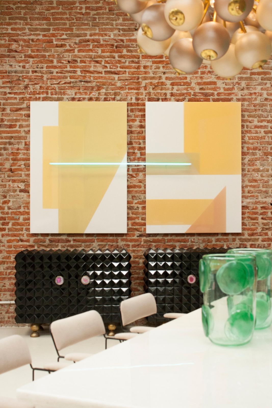 L.A. Studio Modern Black Lacquered Pair Of Italian Sideboards photo vintage