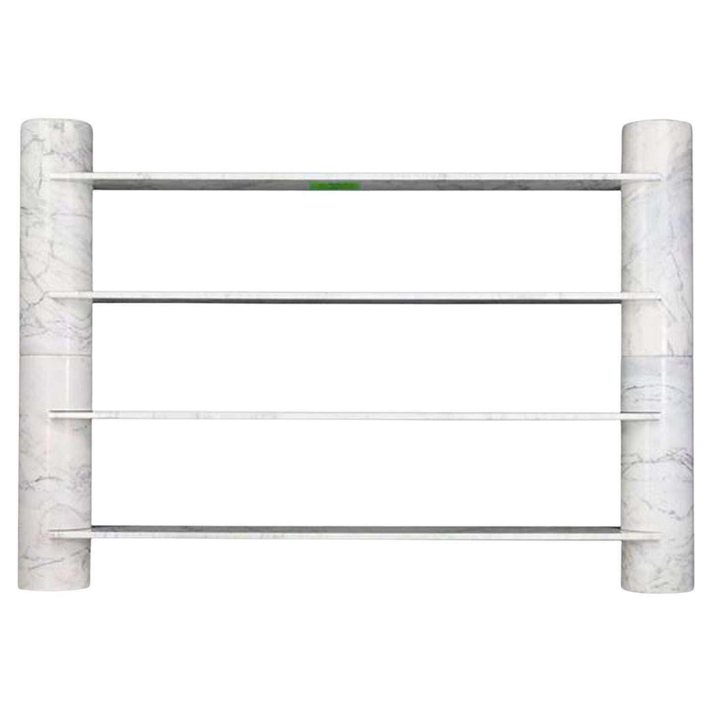 Mid Century Modern Loico Bookcase By Angelo Mangiarotti In White Carrara Marble