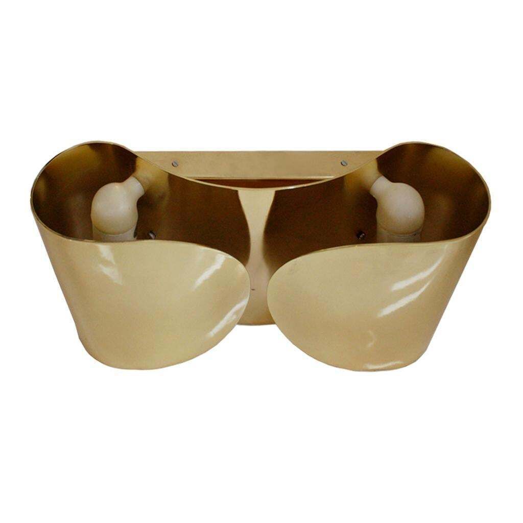 Mid Century Modern Tobia Scarpa Model "Foglio" Made Of Brass Italian Sconces photo 844.0