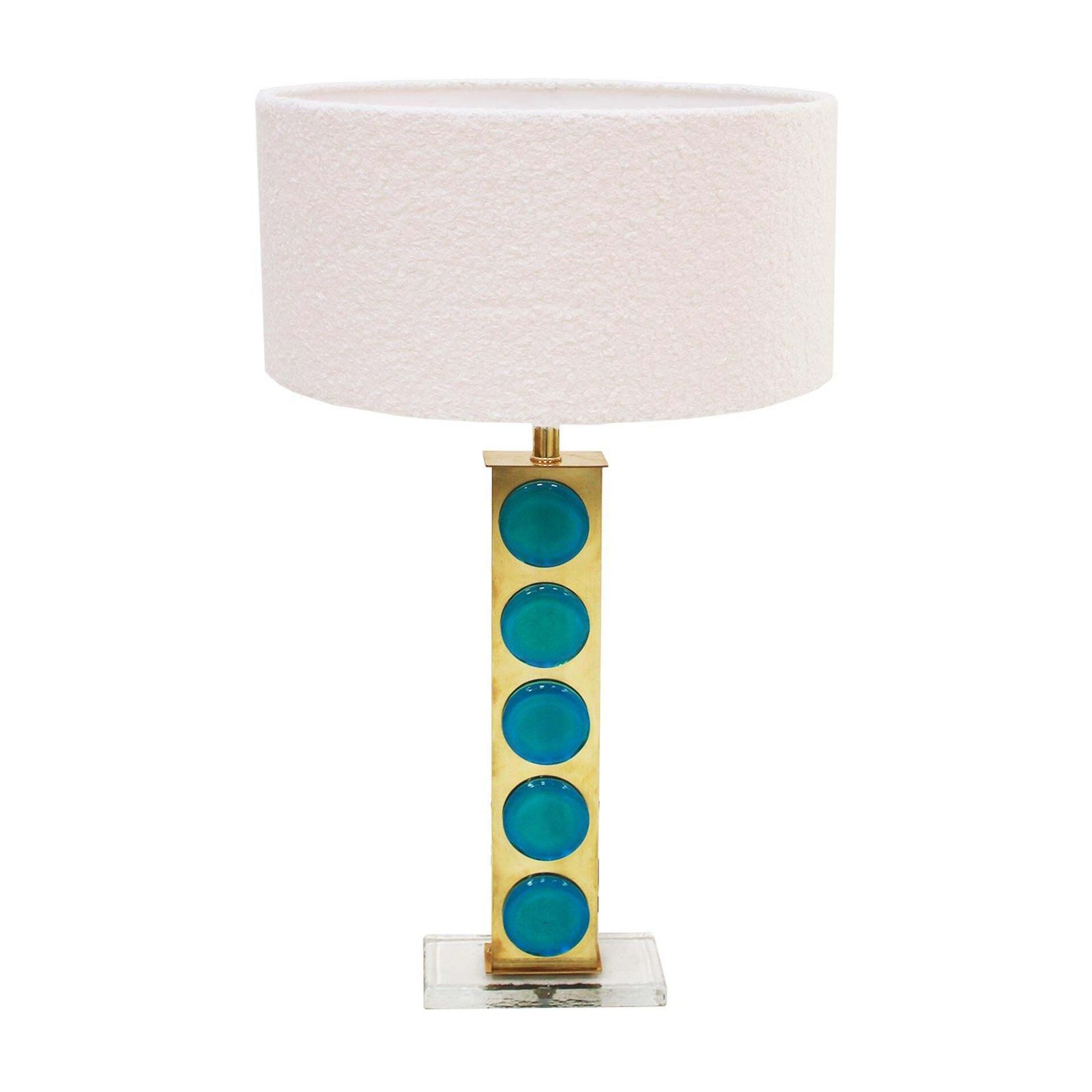 Mid Century Modern Style Light Blue Murano Glass And Brass Pair Of Table Lamps photo furniture
