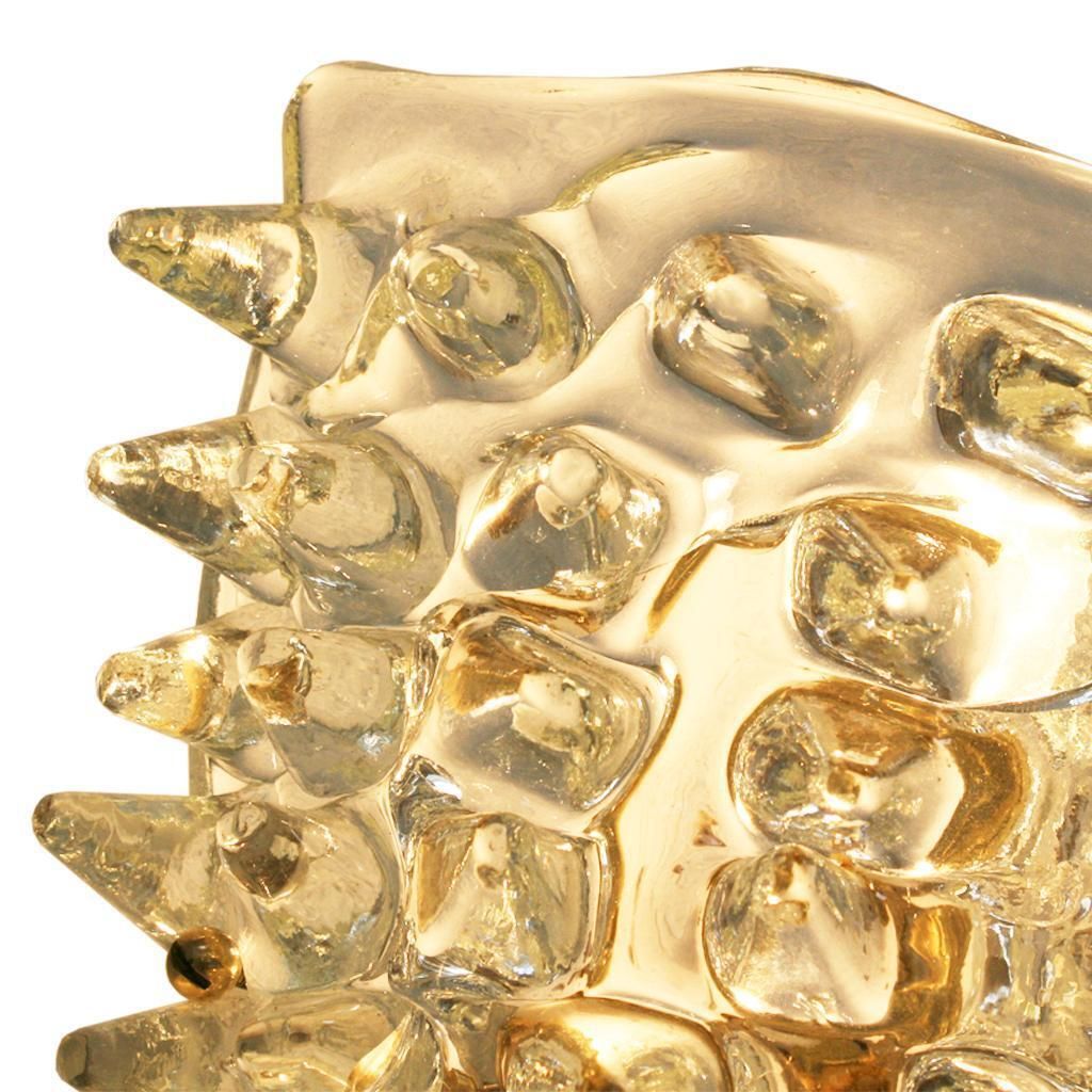Mid Century Modern Pair Of Rostrati Murano Glass And Brass Italian Sconces photo vintage