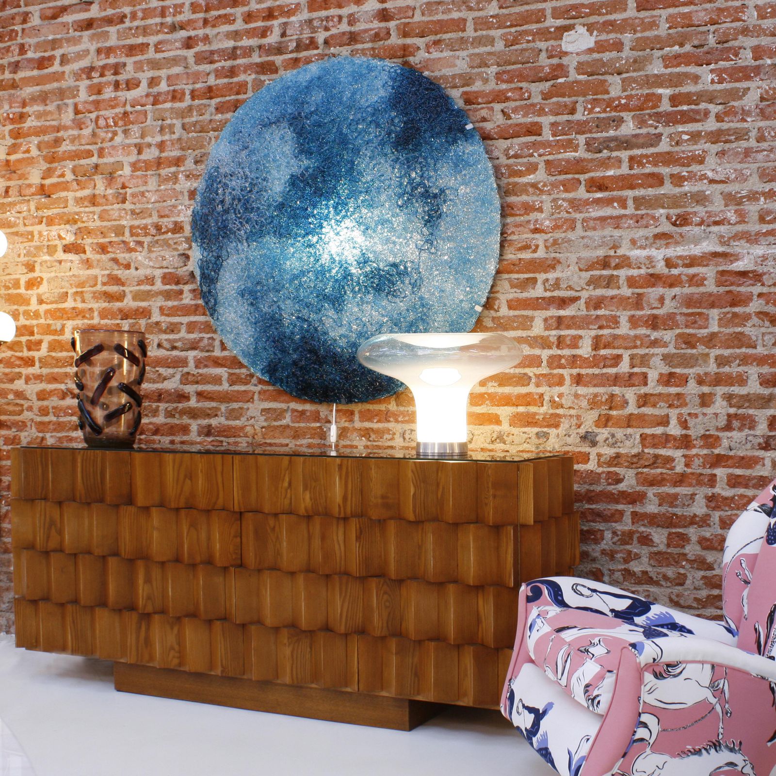 Jacopo Foggini Contemporary Modern Circular Blue Polycarbonate Italian Wall Ligh photo 8181.0