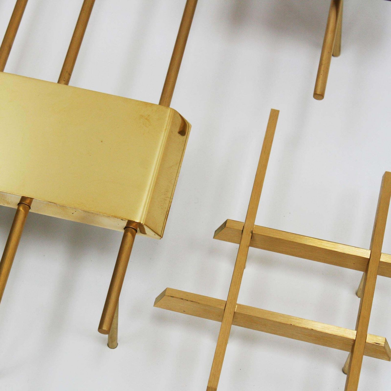 Gio Ponti Edited By Lumi Original Italian 1960s Pair Of Brass & Steel Sconces photo 24203.0