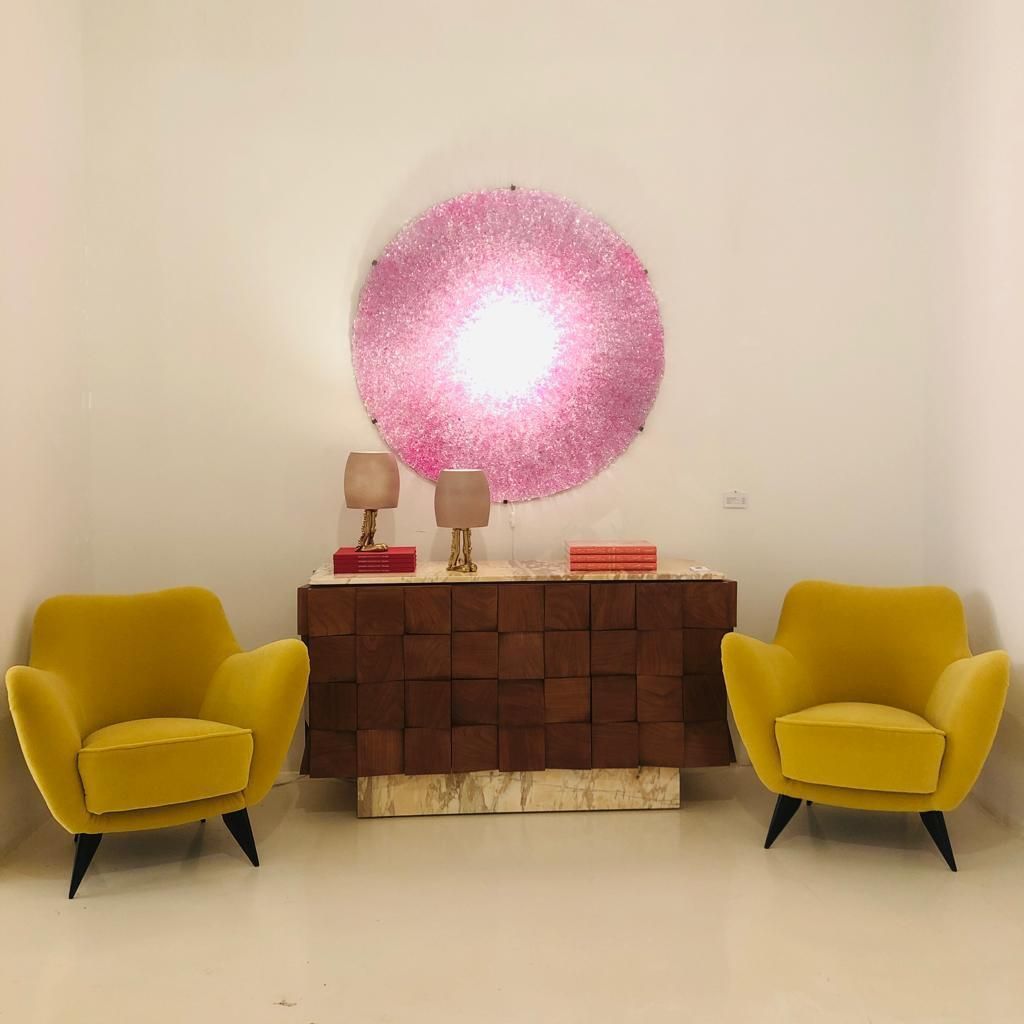 photo furniture Jacopo Foggini Contemporary Modern Circular Pink Polycarbonate Italian Wall Lamp