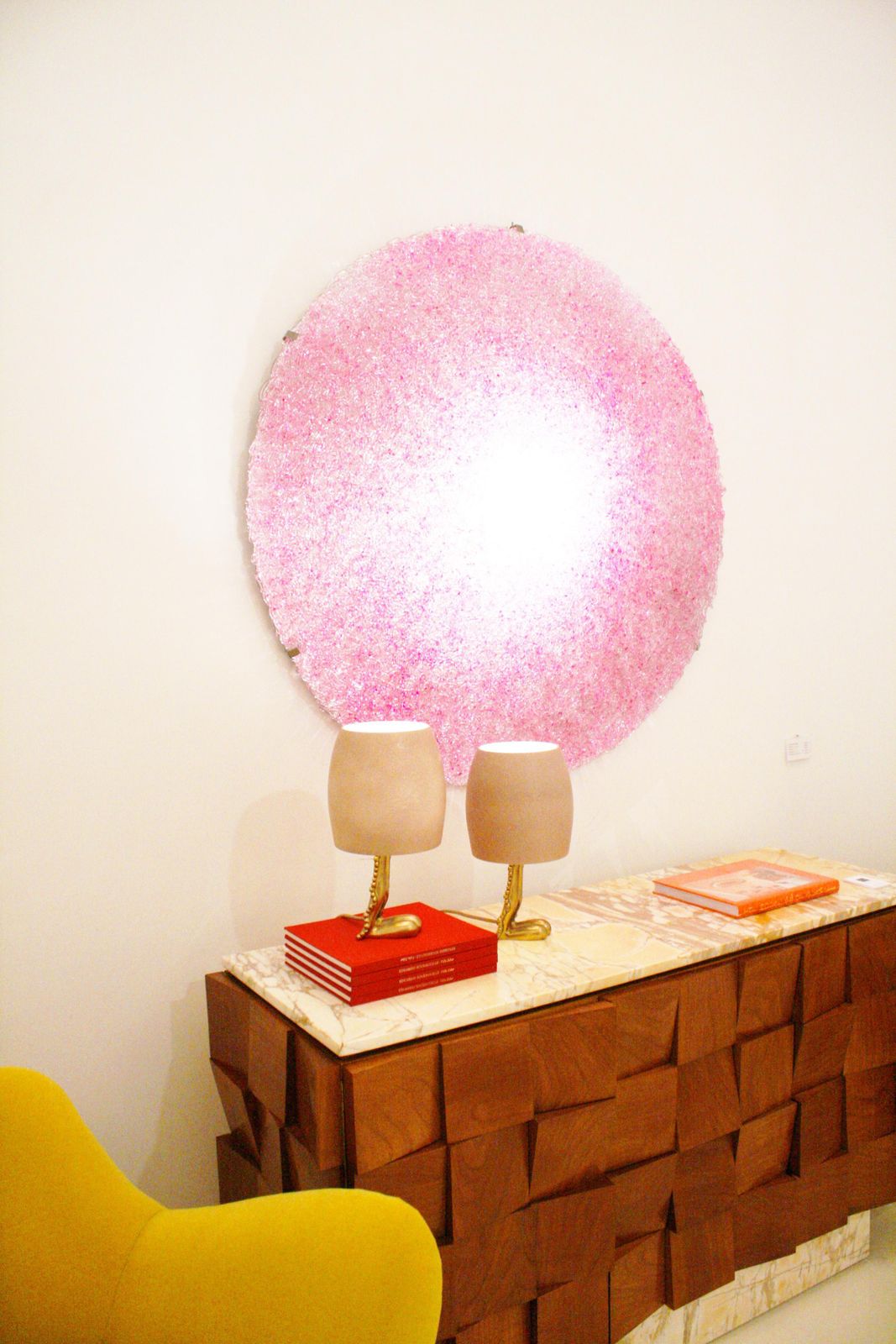 8181.0 Jacopo Foggini Contemporary Modern Circular Pink Polycarbonate Italian Wall Lamp photo