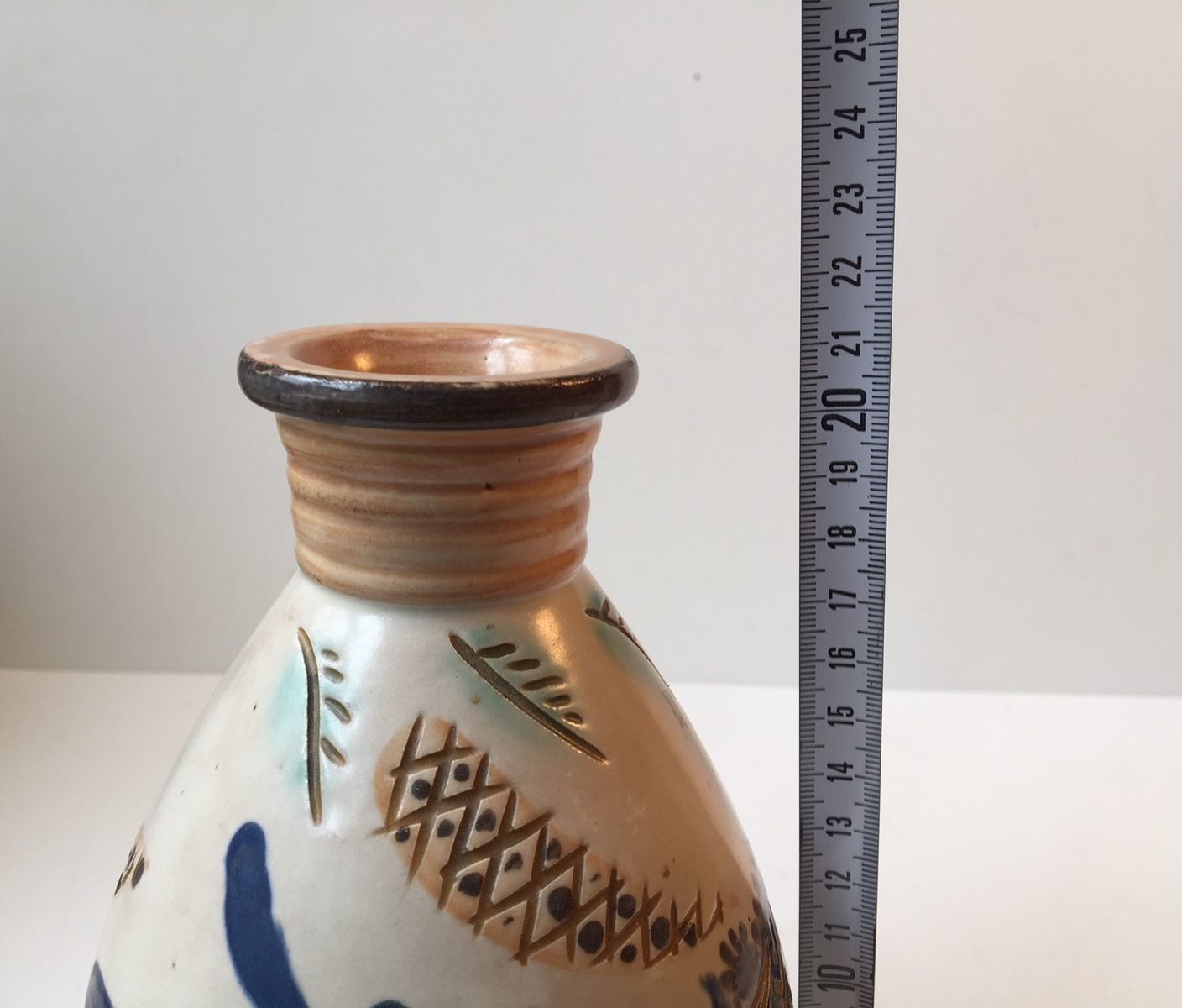 Dragon Ceramic Vase By Terra Danica, 1950s photo buy