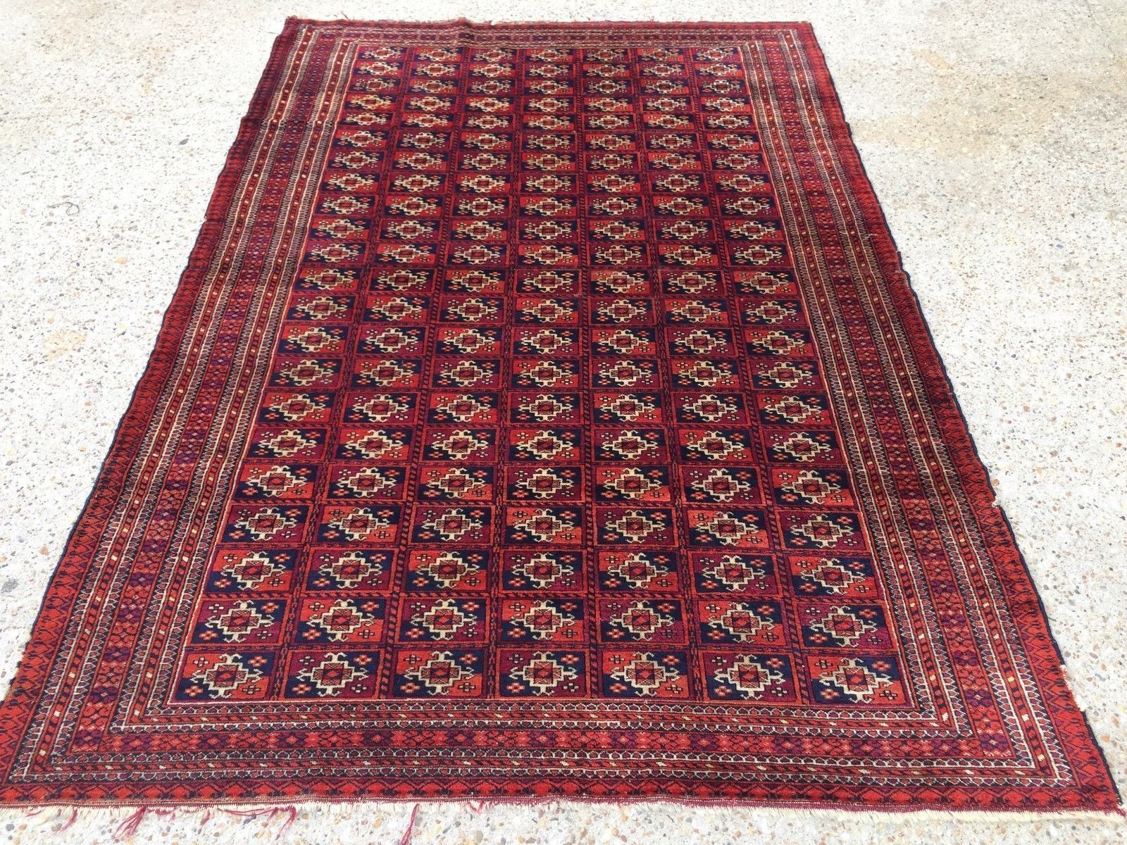 Antique Vintage Traditional Turkoman Rug 184x124cm  Oriental Hand Made, Boho