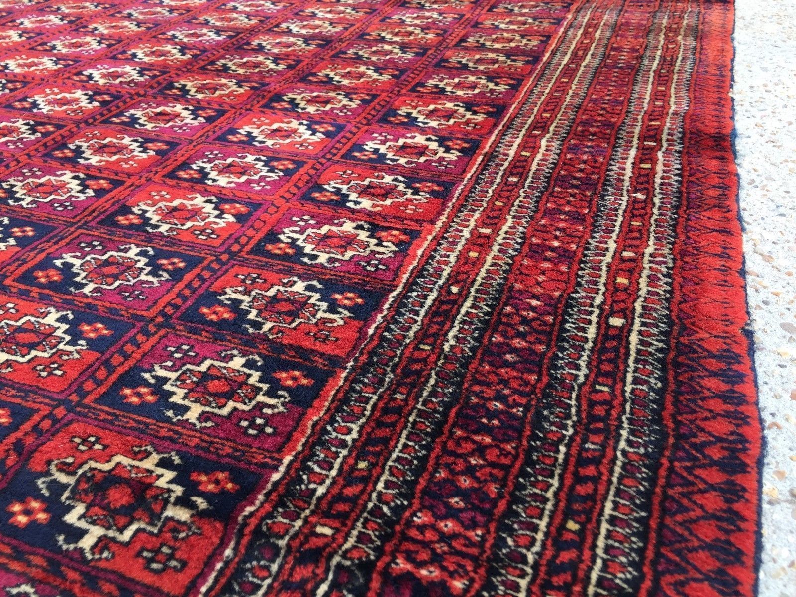 Antique Vintage Traditional Turkoman Rug 180x122cm Oriental Hand Made Rug photo buy