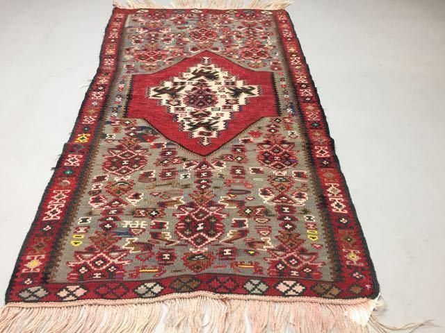 Antique Turkish Kilim Rug 147x78cm Shabby Vintage Old Wool Country Home Kelim