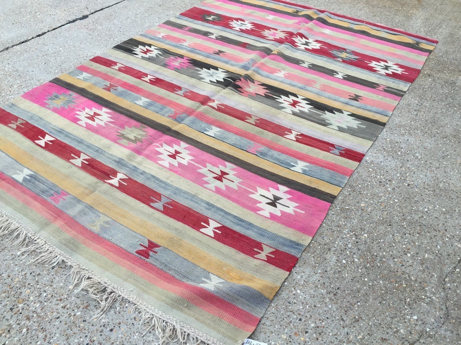 Vintage Turkish Kilim Kelim Rug 262x169cm Shabby Chic Wool, Country Home, Boho