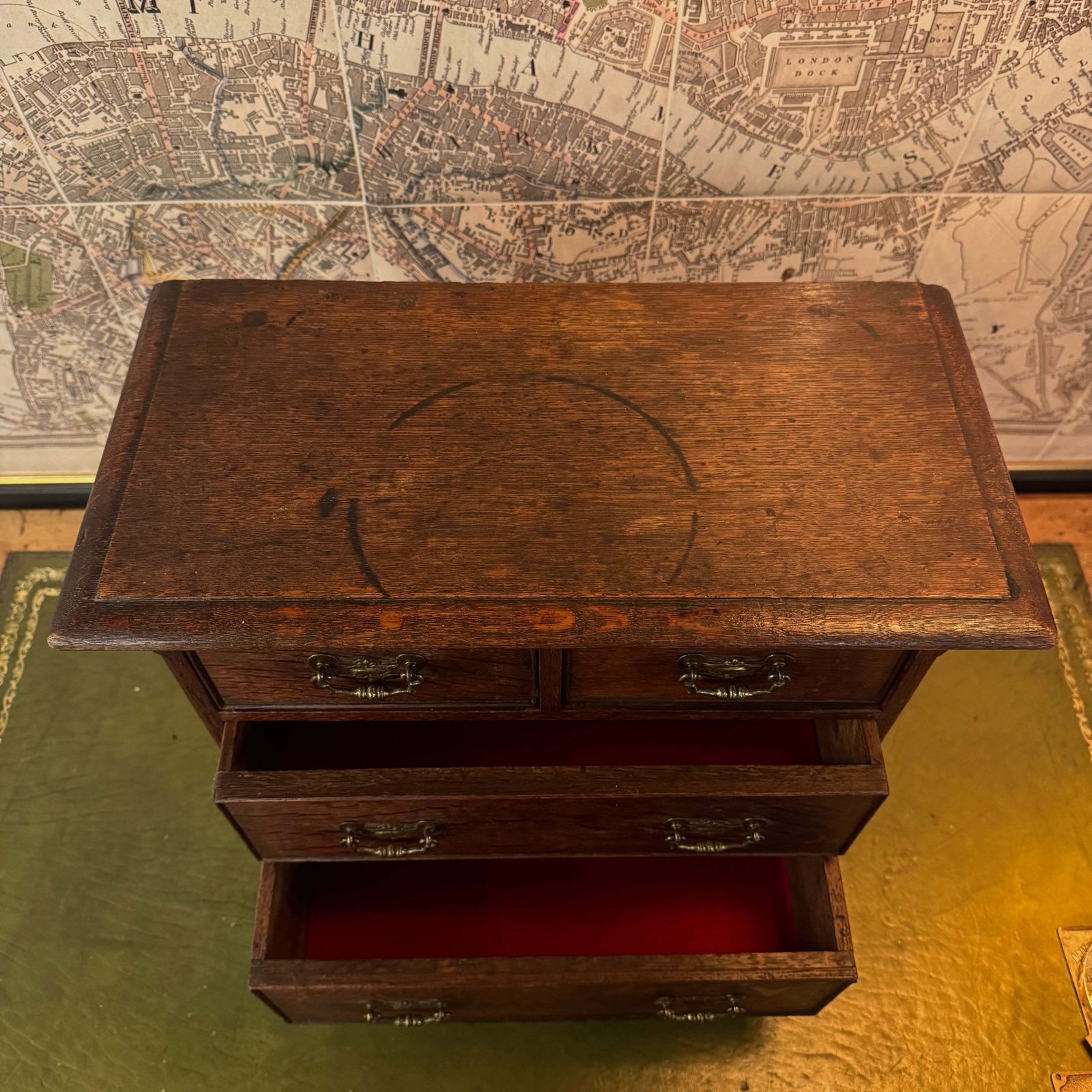 Victorian Miniature Oak Chest Of Drawers photo for sale
