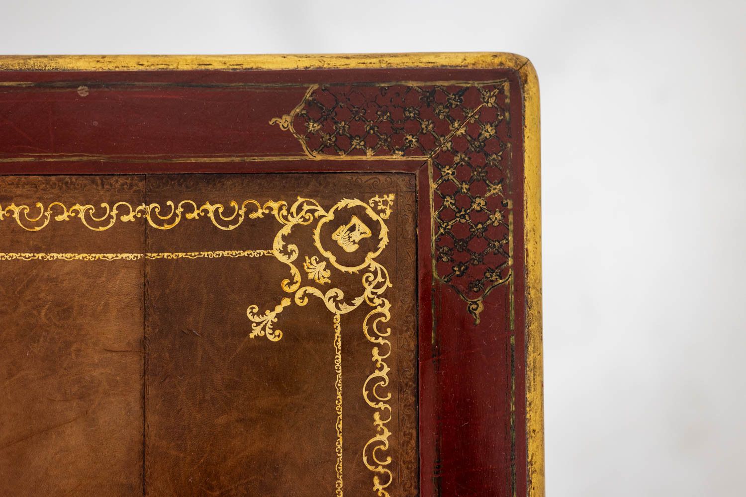 Louis XV Style Flat Desk Decorated With Lake Scenes. Circa 1800. photo for sale