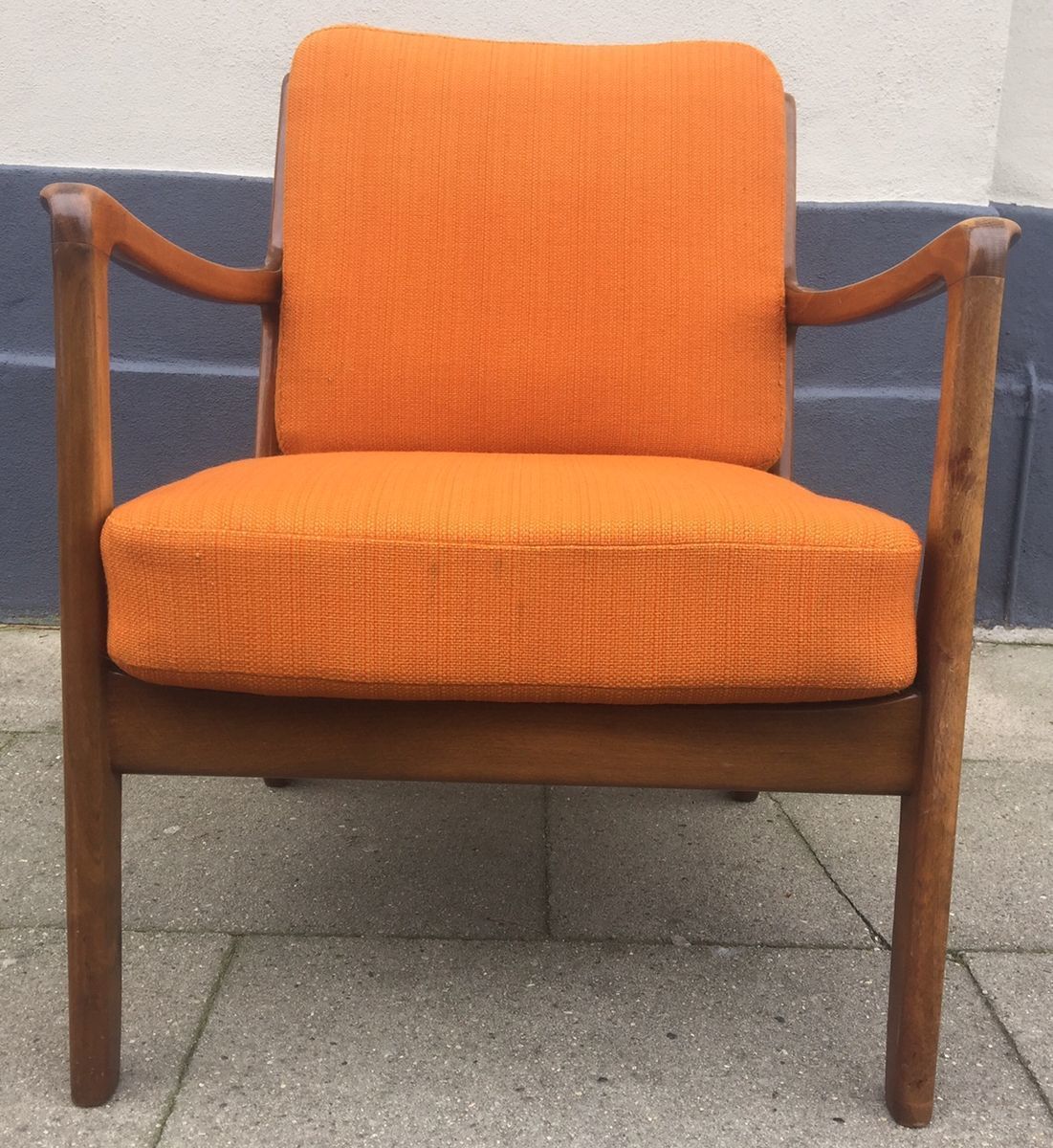 Mid Century Danish Stained Oak Easy Chair By Ole Wanscher For France & Daverkosen, 1950s