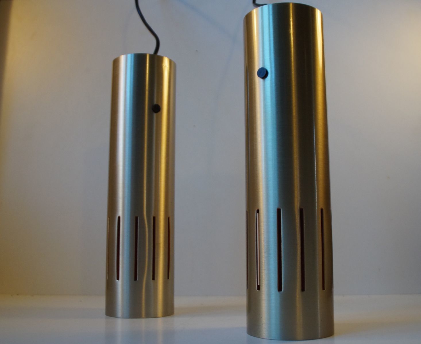 Danish Trombone Pendant Lamps By Jo Hammerborg For Fog & Morup, 1960s, Set Of 2 photo 834.0