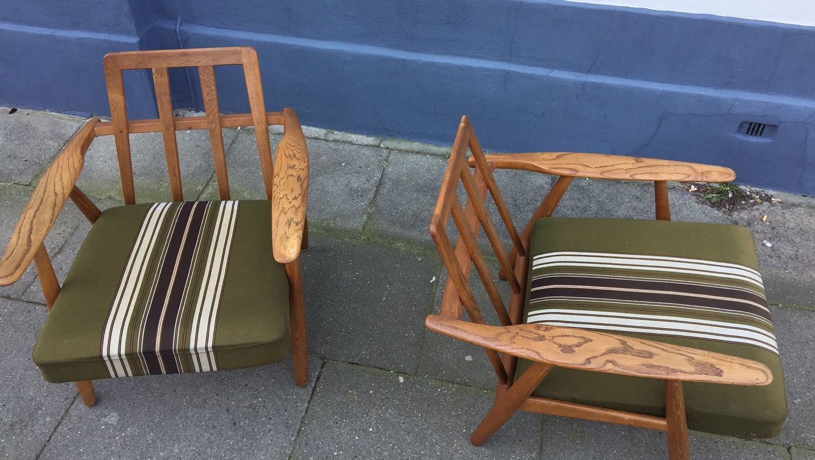 Oak Cigar Easy Chairs By Hans Jørgen Wegner For Getama, 1950s, Set Of 2 photo 5957.0