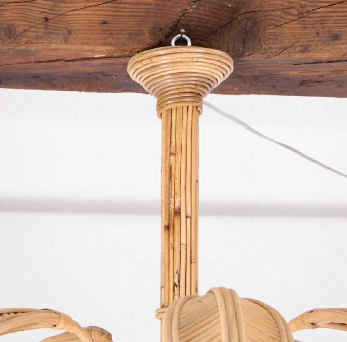 Rattan « Coconut Tree/Palm Tree » Ceiling Light photo vinterior