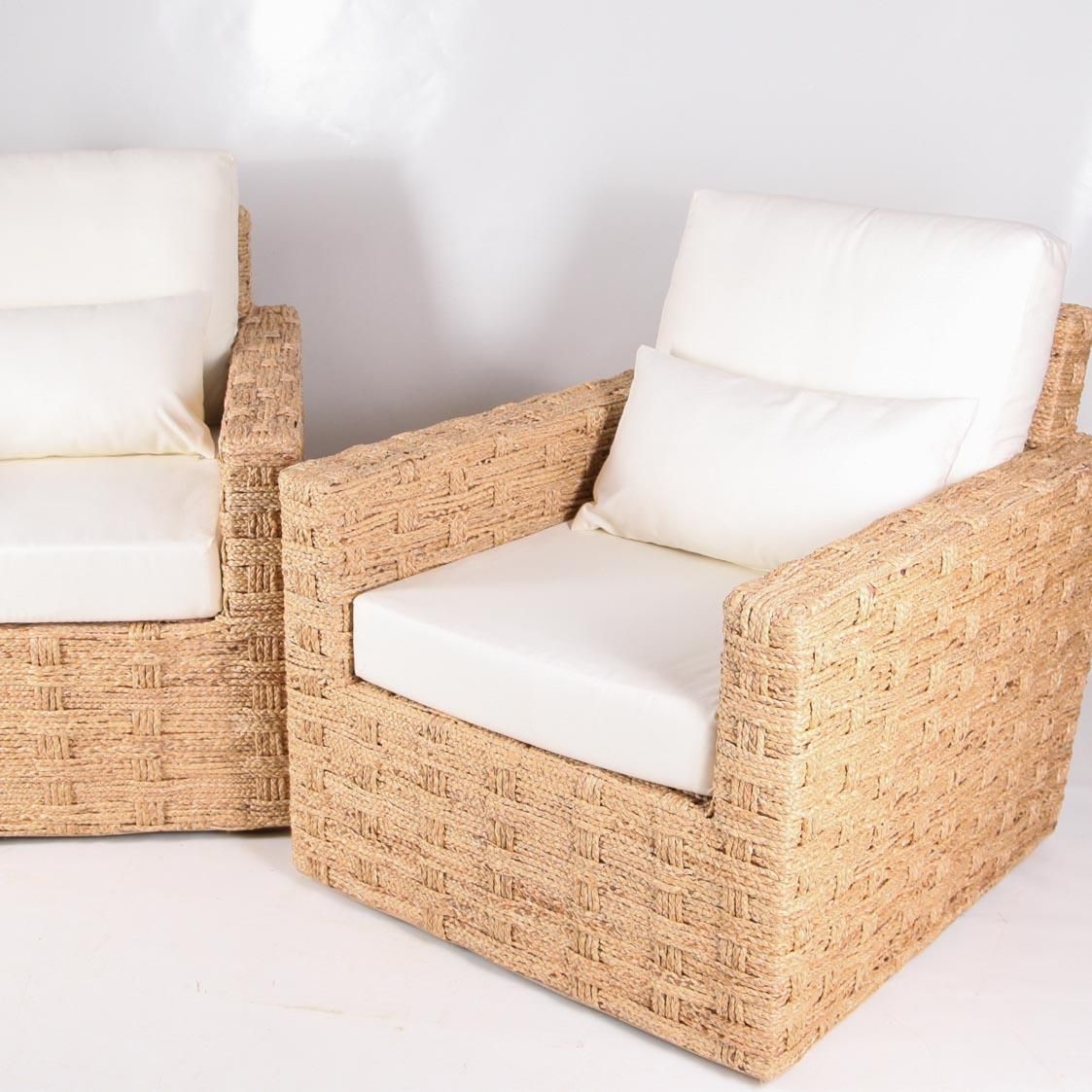 Paire Of Braided Seagrass Armchairs photo 3835.0