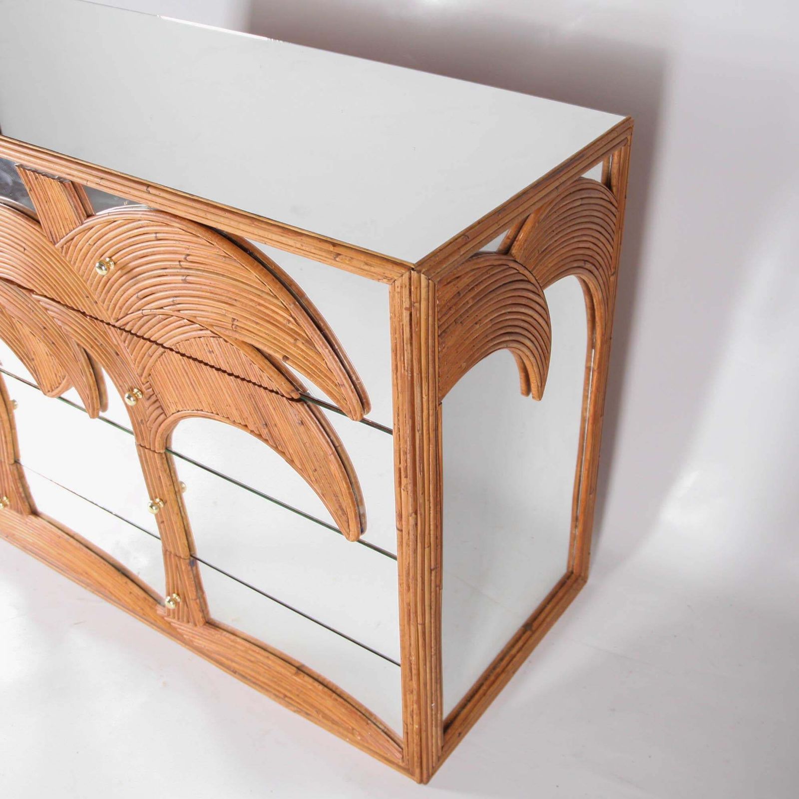Rattan And Mirror Chest Of Drawers photo Furniture
