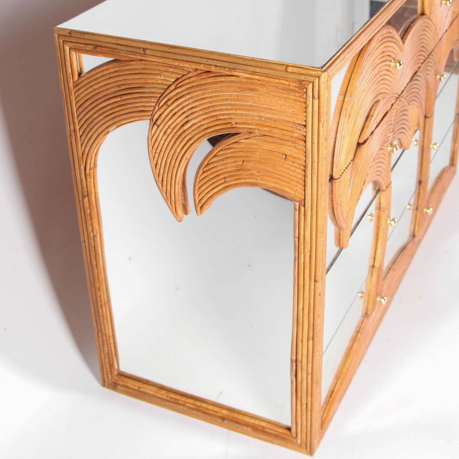 Rattan And Mirror Chest Of Drawers photo 3068.0