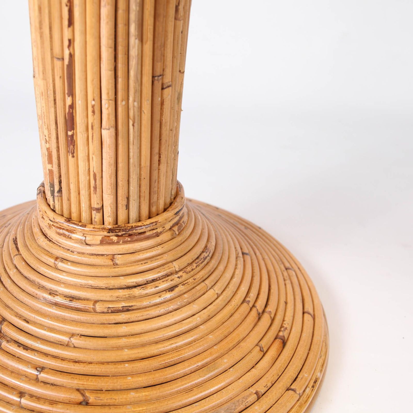 Rattan Coconut Tree / Palm Tree Table Lamp photo vintage