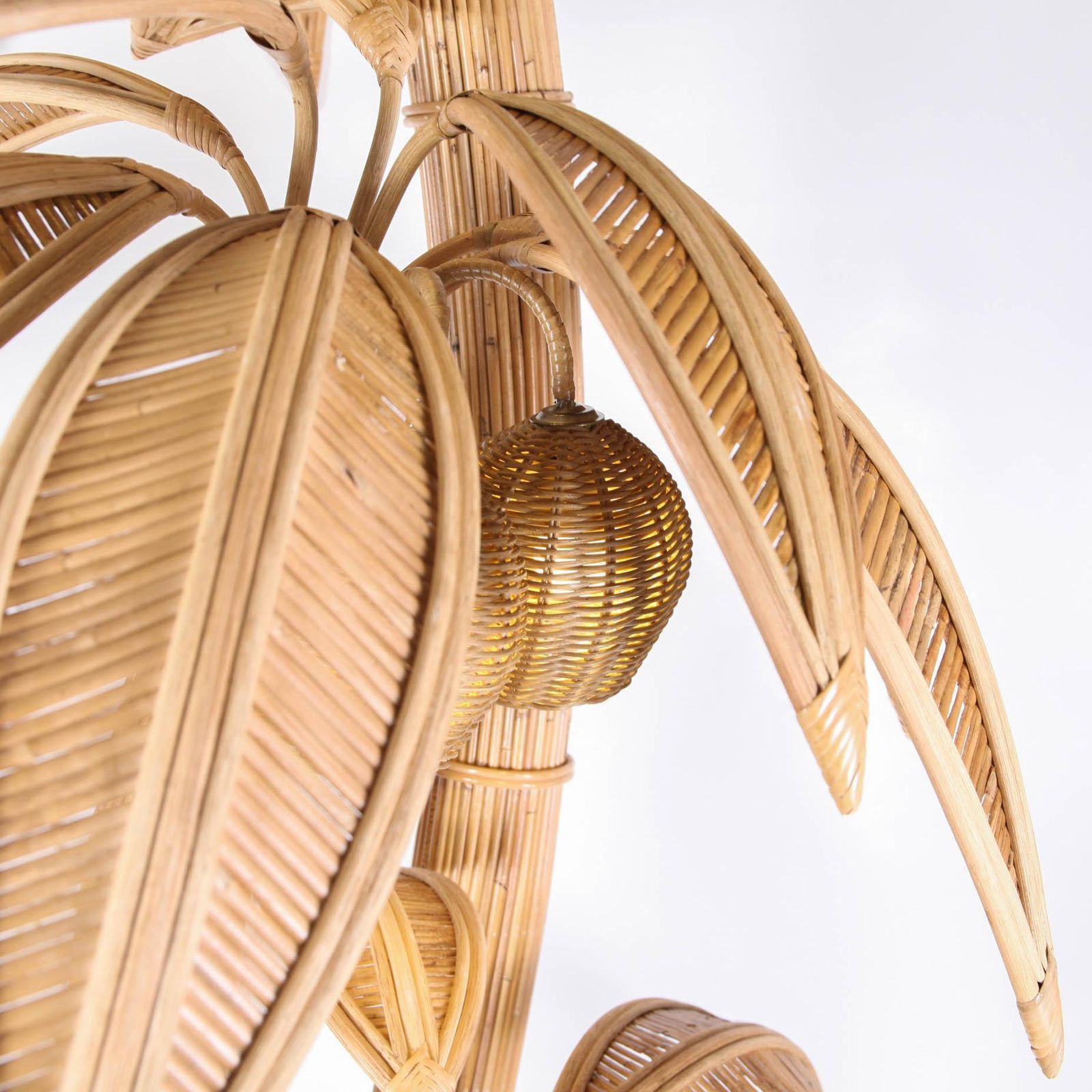 Rattan Xxl Coconut Tree / Palm Tree Floor Lamp photo for sale