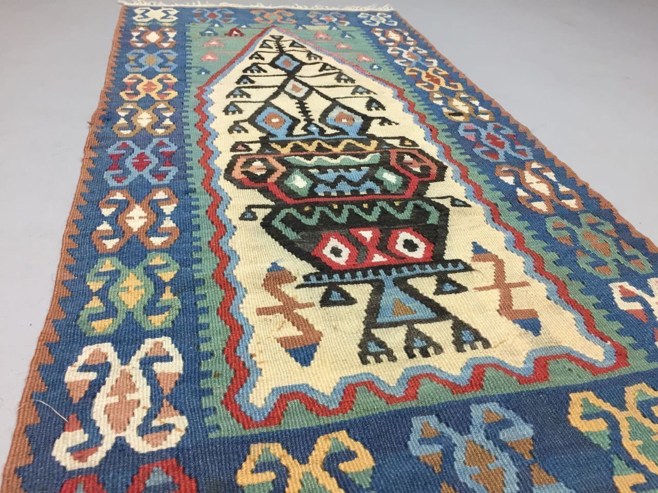 Traditional Turkish Kilim Rug 127x61cm Shabby Vintage Wool Boho Kelim photo buy
