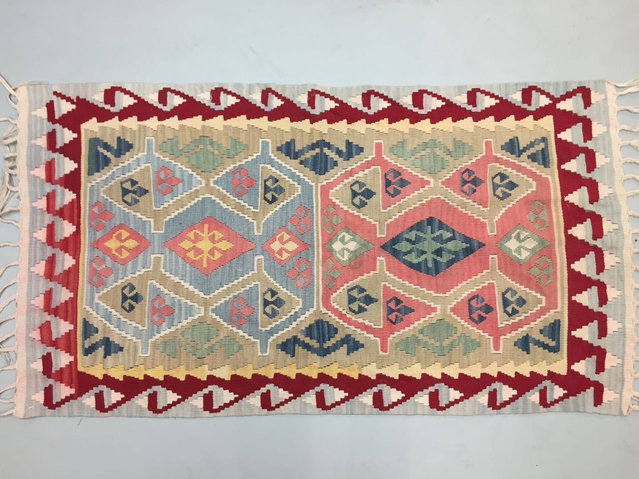 Turkish Kilim Rug 146x81cm Shabby Vintage Old Wool Country Home Decor Keli photo for sale