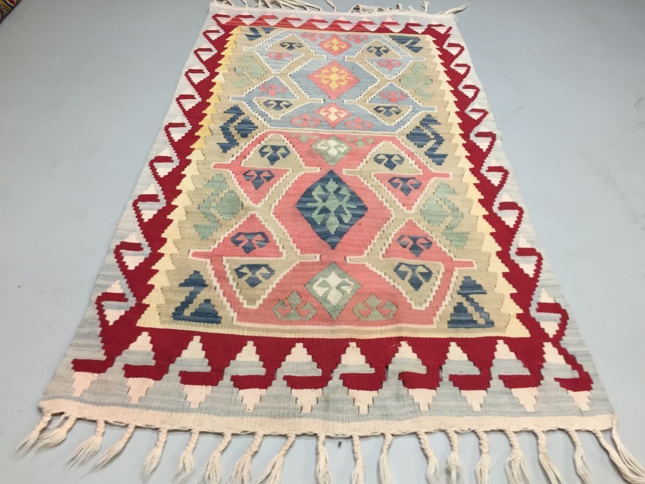 Turkish Kilim Rug 146x81cm Shabby Vintage Old Wool Country Home Decor Keli photo 255.0