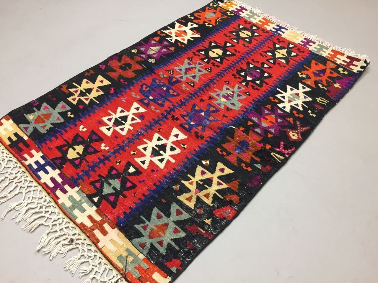Traditional Turkish Kilim Rug 122x89cm Shabby Vintage Wool Country Home Kelim photo furniture