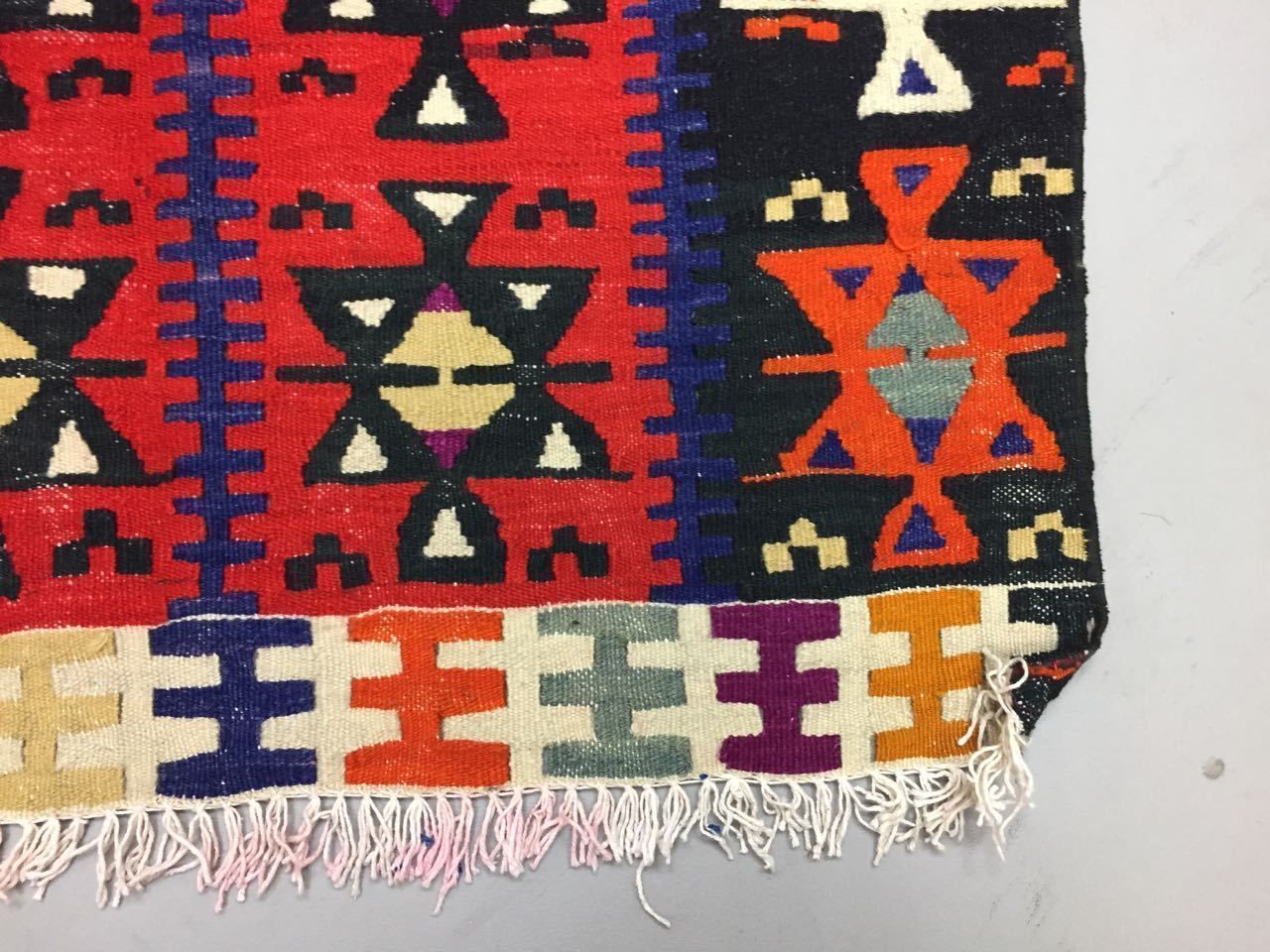 Traditional Turkish Kilim Rug 122x89cm Shabby Vintage Wool Country Home Kelim photo vinterior