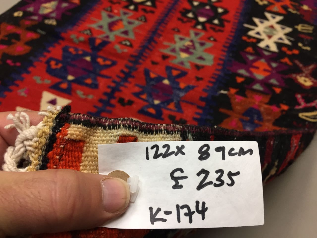 Textiles Traditional Turkish Kilim Rug 122x89cm Shabby Vintage Wool Country Home Kelim photo