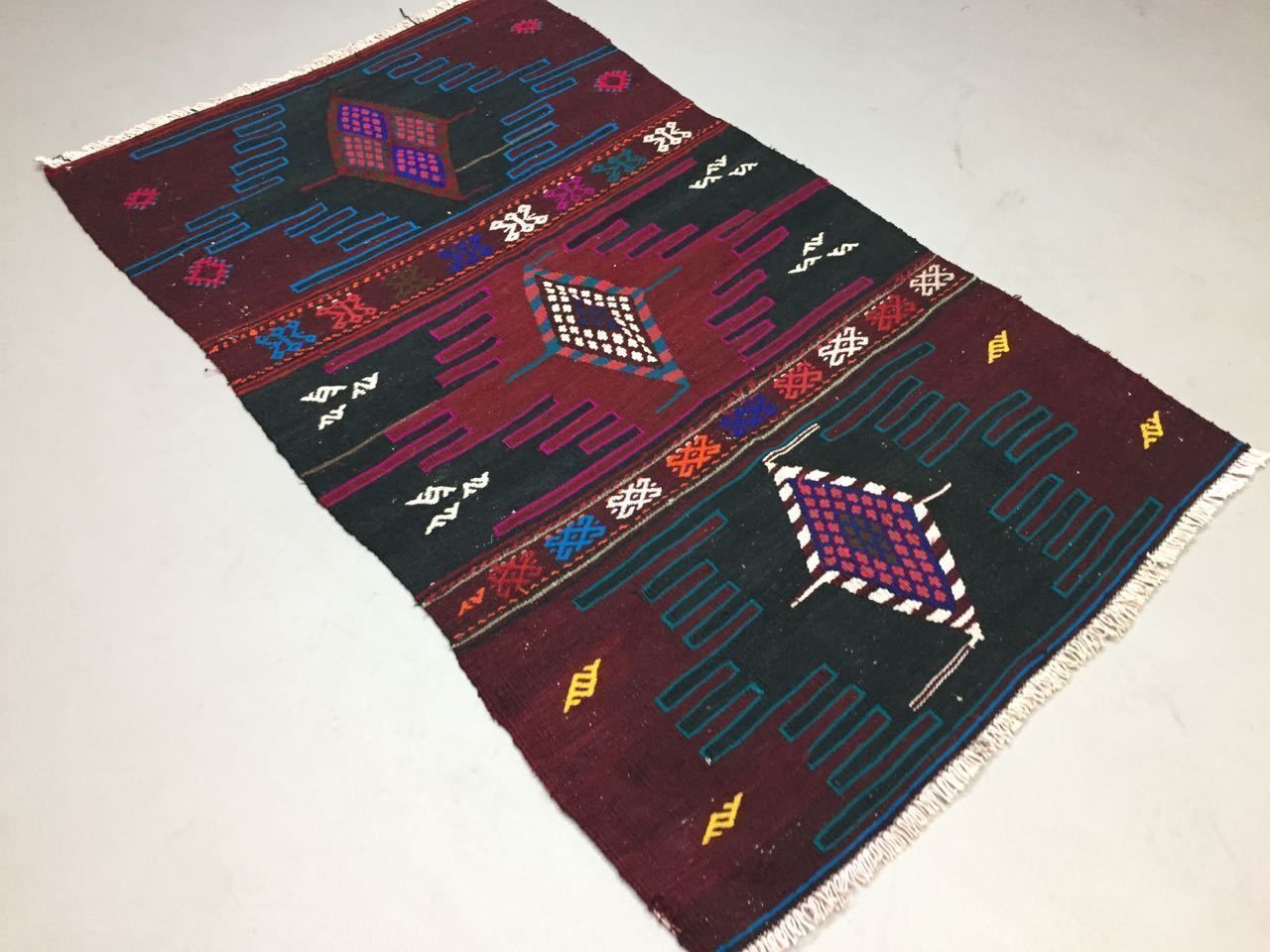 Turkish Kilim Rug 140x86cm Shabby Vintage Old Wool Country Home Decor Kelim photo Textiles
