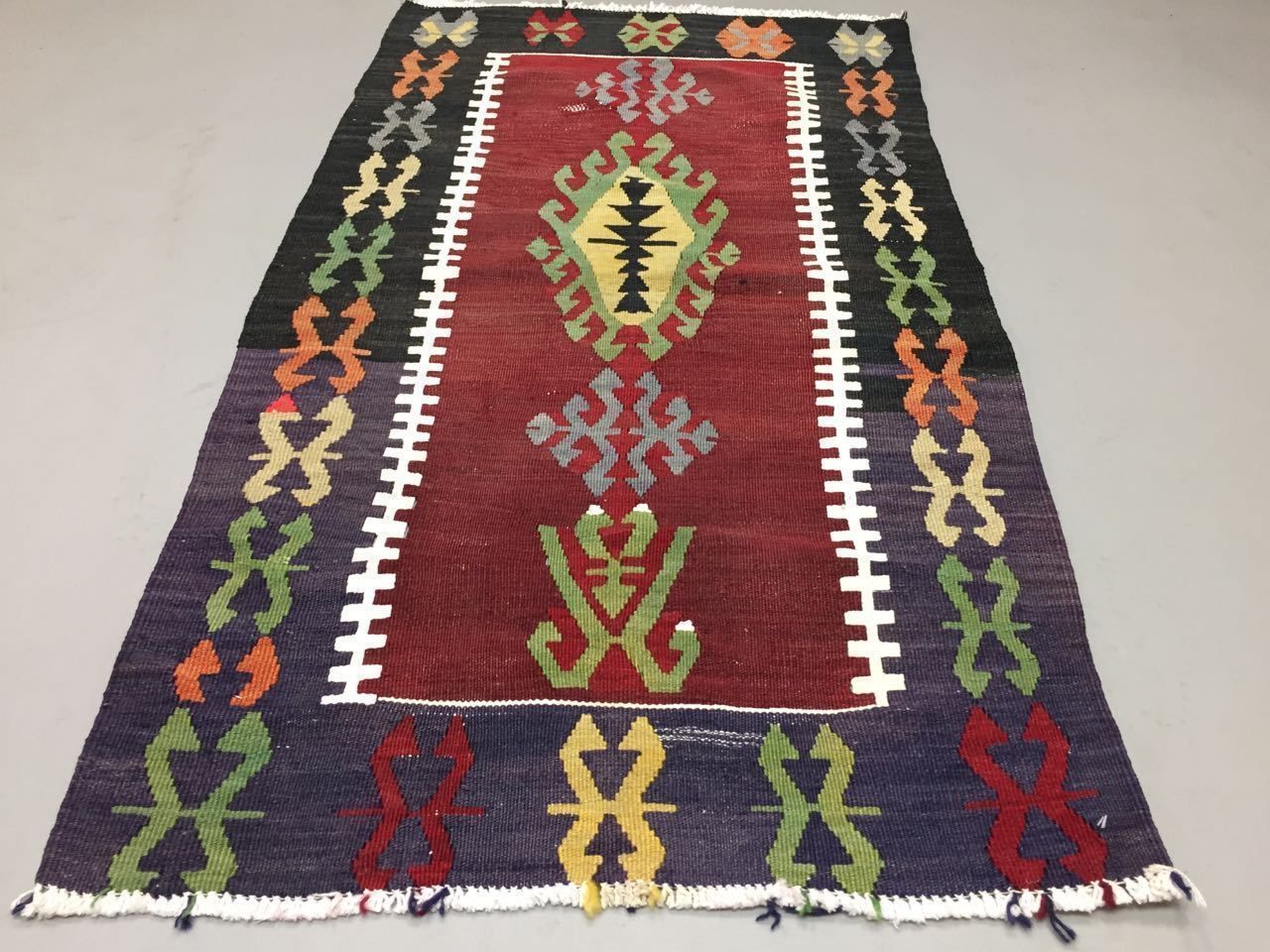 Turkish Kilim Rug 130x75cm Shabby Vintage Old Wool Country Home Decor Kelim