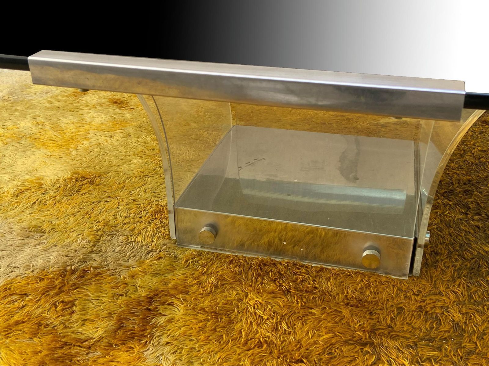 1970s Lucite And Glass Square Coffee Table Alessandro Albrizzi Style photo 1023.0