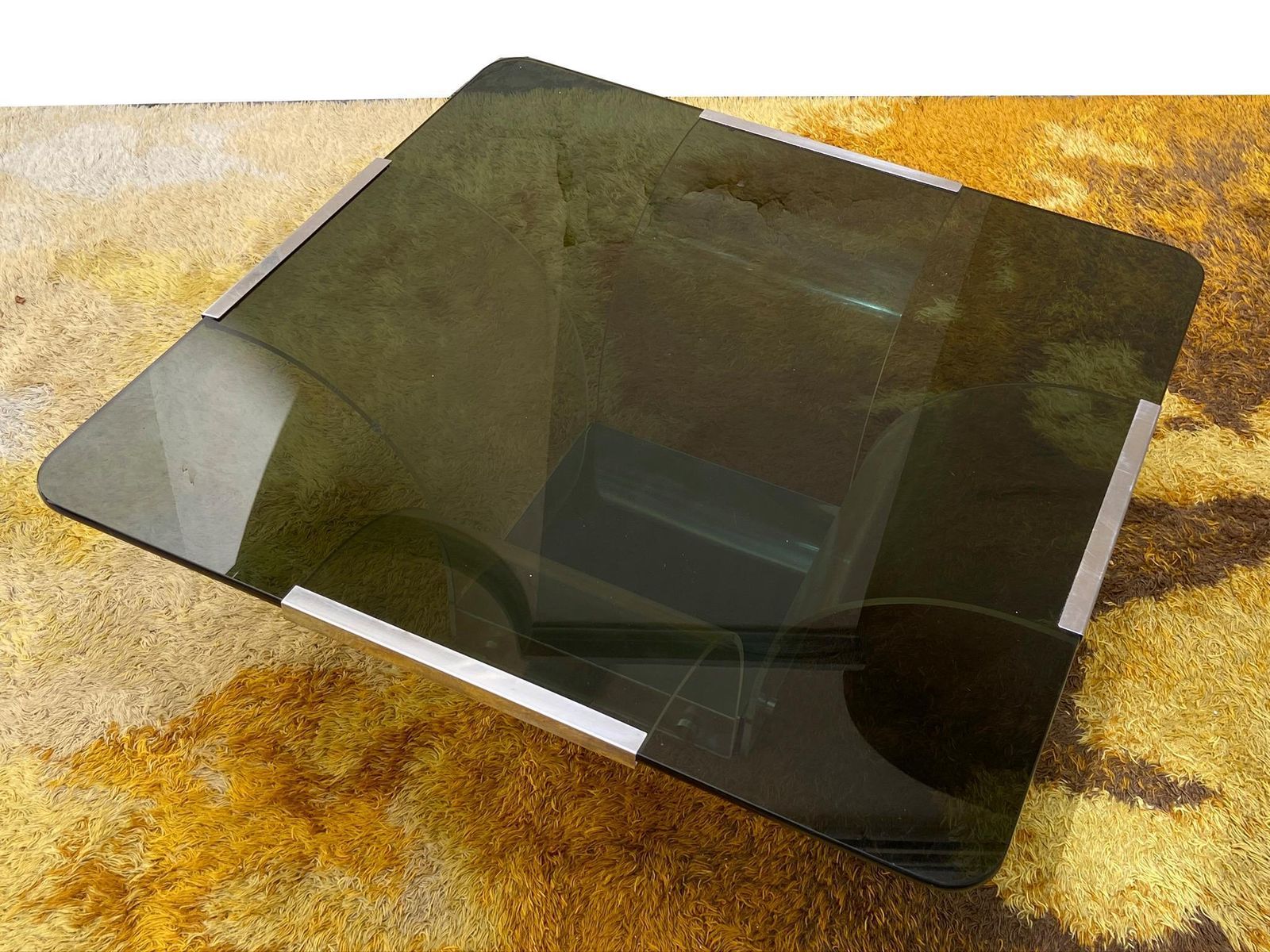 1970s Lucite And Glass Square Coffee Table Alessandro Albrizzi Style photo buy